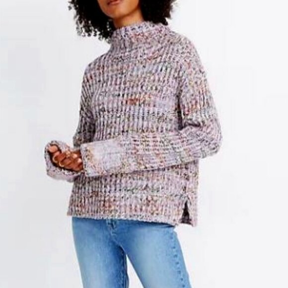 MADEWELL MICKNECK WOOL BLEND MULTICOLORED COZY HEAVY KNIT SWEATER SIZE XS - Picture 1 of 10